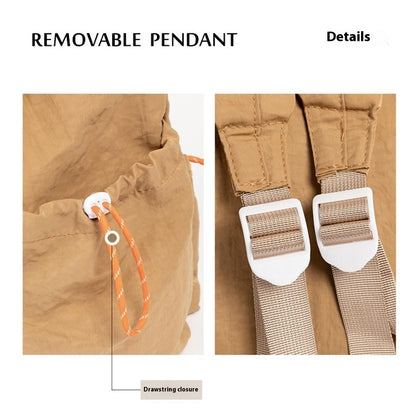 NL1116 Lightweight Nylon Backpack for Students Solid Color Outdoor Sports Waterproof Rucksack