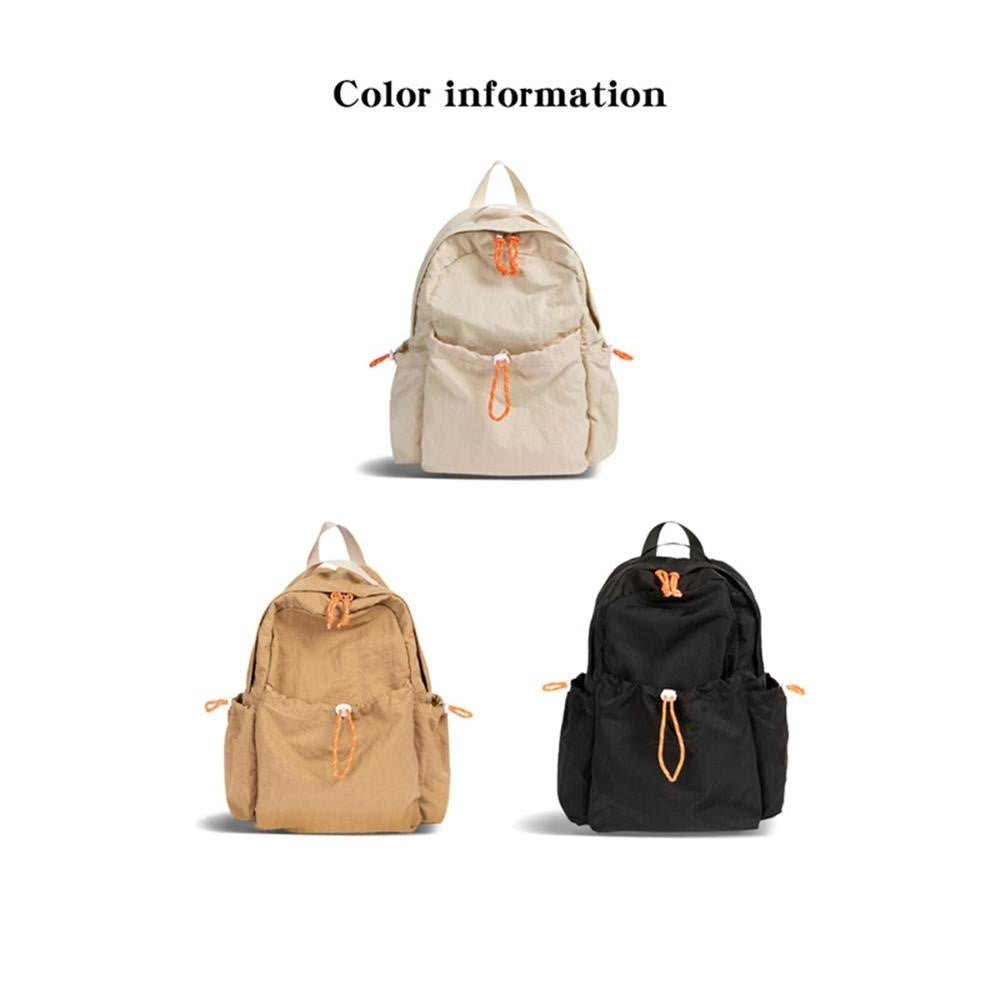 NL1116 Lightweight Nylon Backpack for Students Solid Color Outdoor Sports Waterproof Rucksack