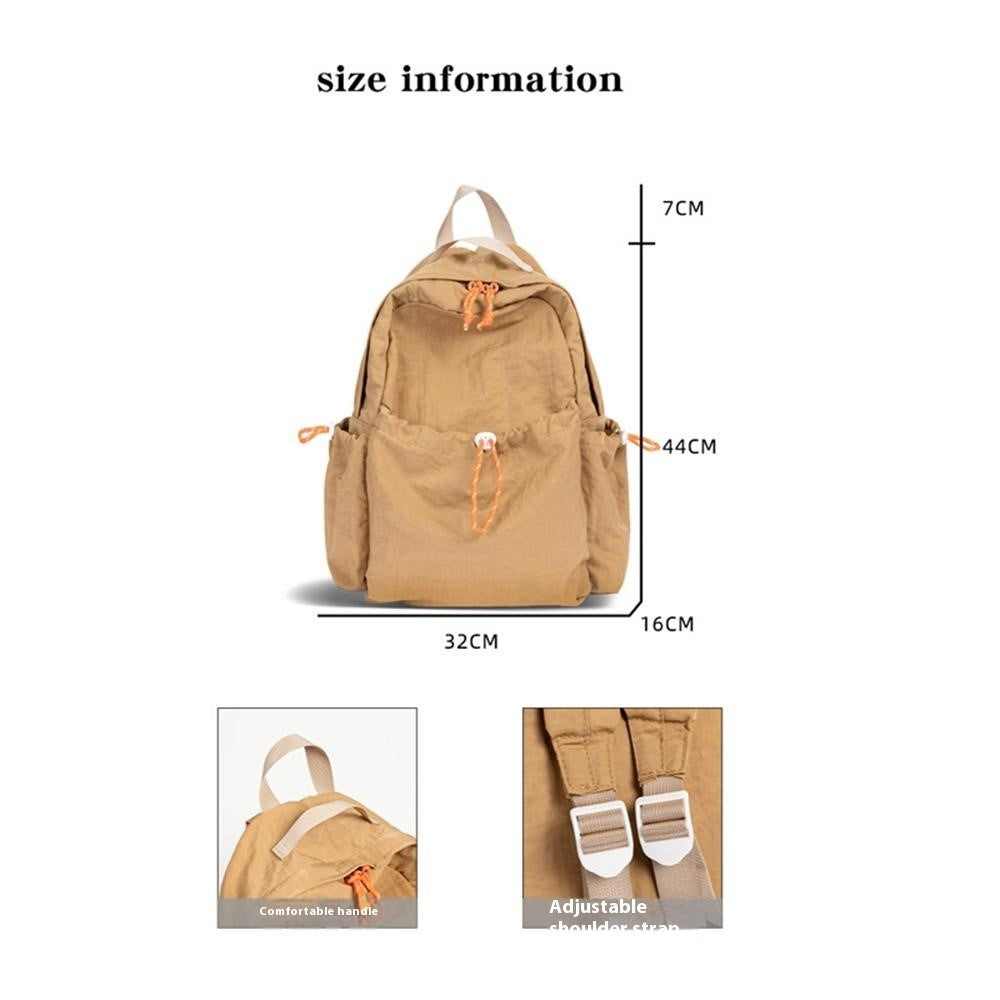 NL1116 Lightweight Nylon Backpack for Students Solid Color Outdoor Sports Waterproof Rucksack