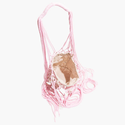 Summer Fresh Woven Bucket Bag Unique Hollow Out Sequin Casual Tote Bag