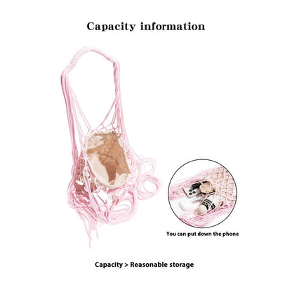 Summer Fresh Woven Bucket Bag Unique Hollow Out Sequin Casual Tote Bag