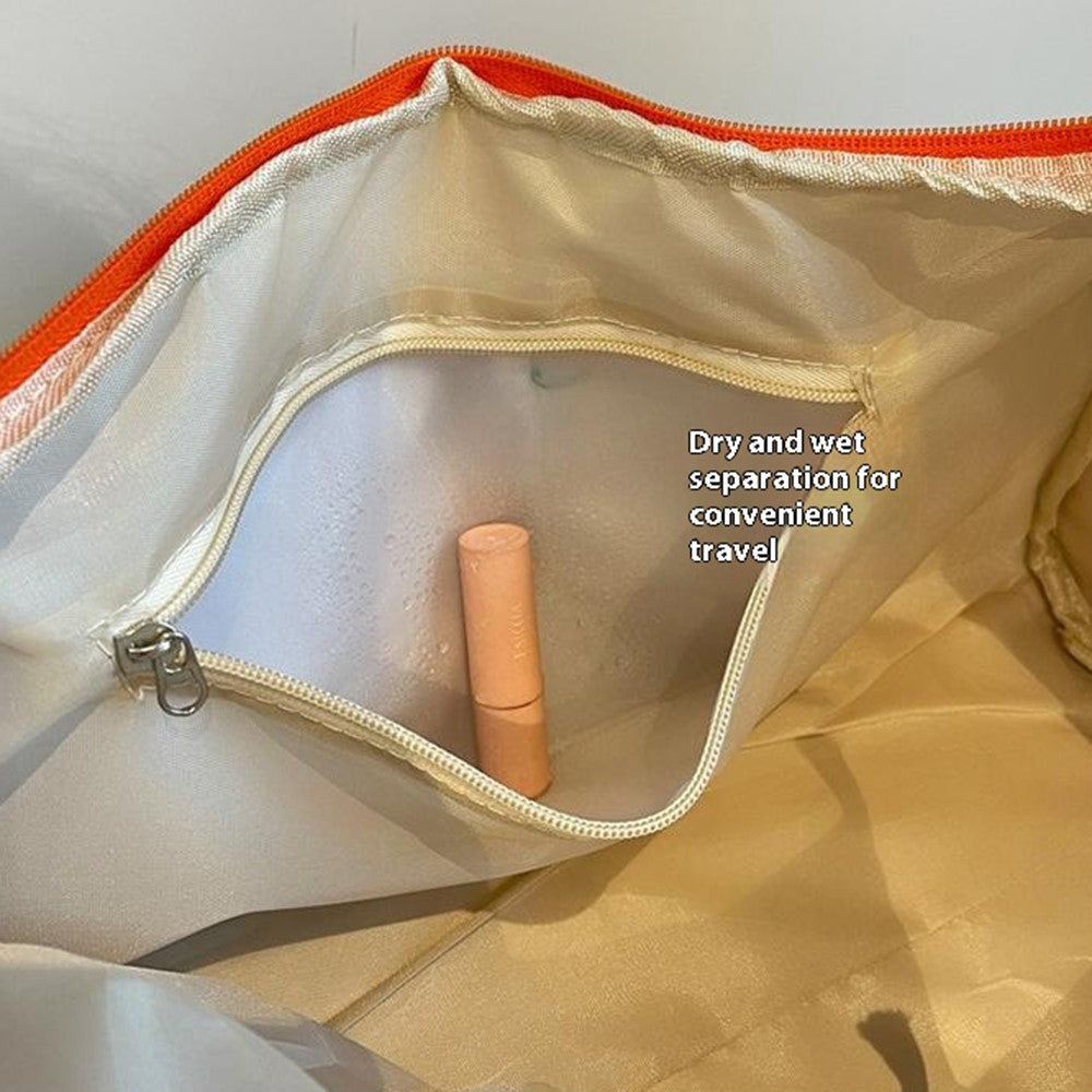 MZJ2133 Color Splicing Travel Duffel Bag with Shoe Compartment Large Capacity Weekender Carry On Gym Bag