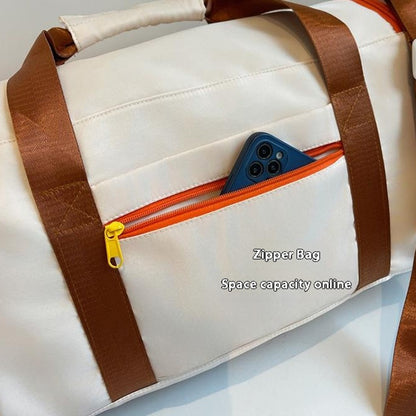 MZJ2133 Color Splicing Travel Duffel Bag with Shoe Compartment Large Capacity Weekender Carry On Gym Bag