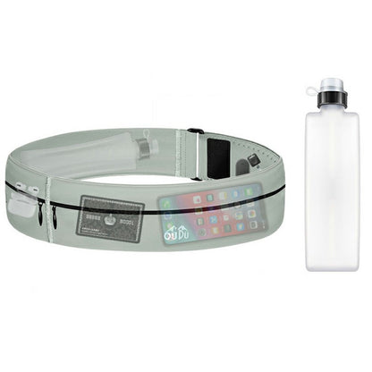 OUDO Thin Invisible Waist Belt Running Fanny Pack with 330ml Water Bottle - for Waist 60cm