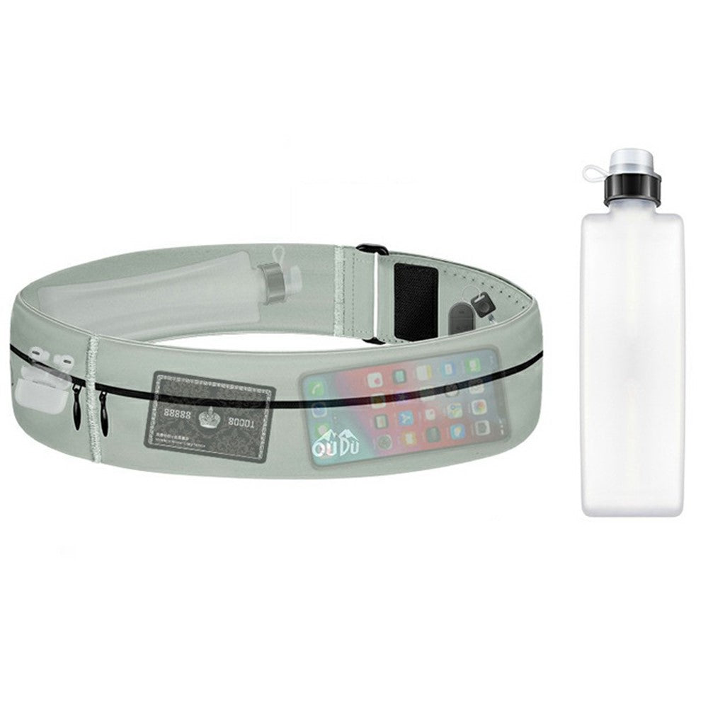 OUDO Thin Invisible Waist Belt Running Fanny Pack with 330ml Water Bottle - for Waist 60cm