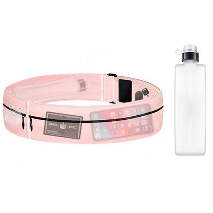 OUDO Thin Invisible Waist Belt Running Fanny Pack with 330ml Water Bottle - for Waist 60cm