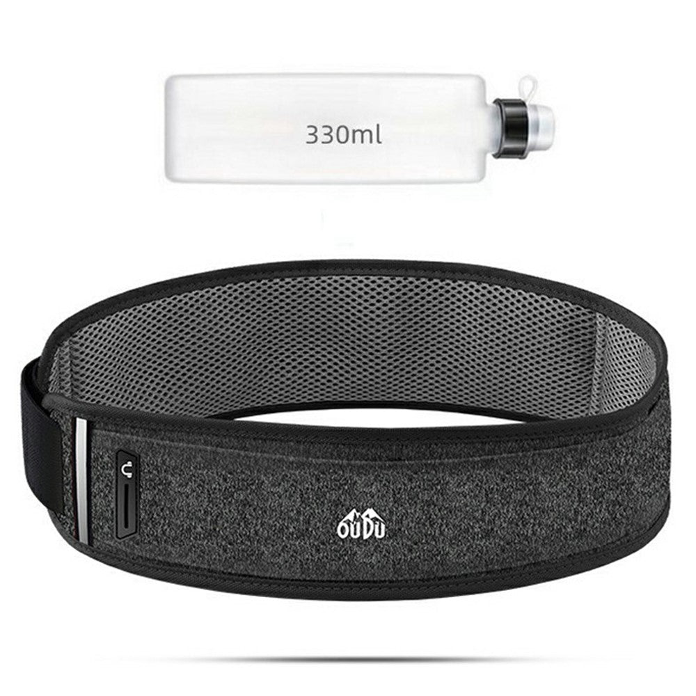 OUDO Slim Running Belt Bag Waist Pack with 330ml Water Bottle  /  Reflective Strip for Outdoor Sports (No FDA, BPA-Free)