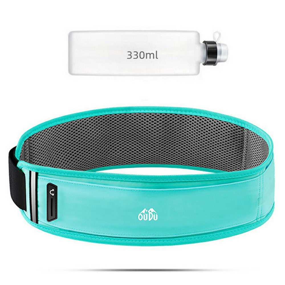 OUDO Slim Running Belt Bag Waist Pack with 330ml Water Bottle  /  Reflective Strip for Outdoor Sports (No FDA, BPA-Free)