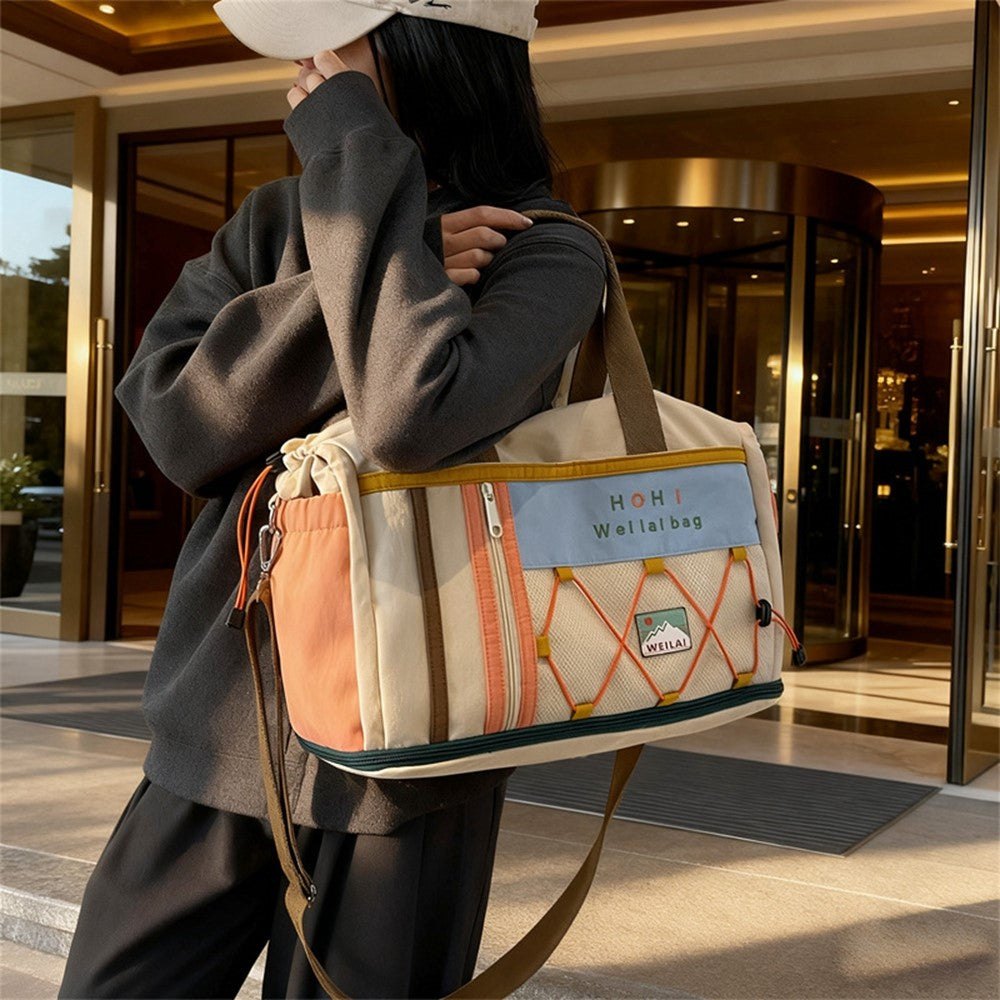 Large Capacity Gym Bag Expandable Handbag Dry Wet Separation Travel Duffel with Shoulder Strap