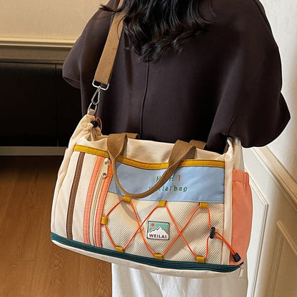 Large Capacity Gym Bag Expandable Handbag Dry Wet Separation Travel Duffel with Shoulder Strap