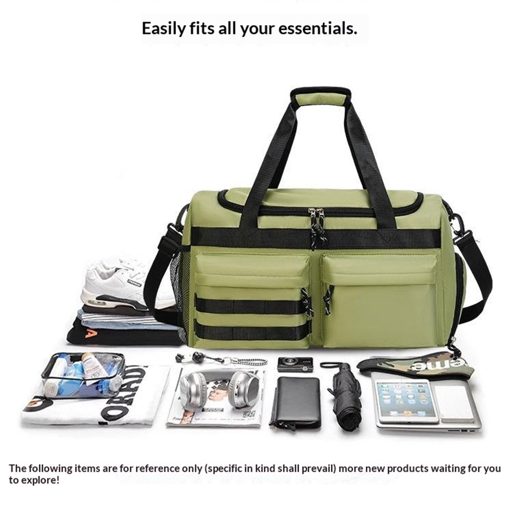 TC21.5 Large Capacity Nylon Duffel Bag Outdoor Travel Luggage Organizer Handbag with Shoe Compartment