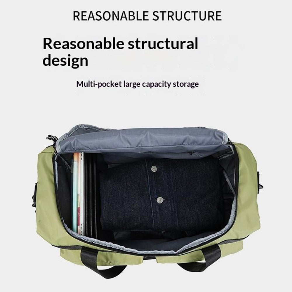TC21.5 Large Capacity Nylon Duffel Bag Outdoor Travel Luggage Organizer Handbag with Shoe Compartment