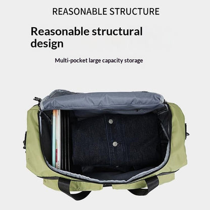 TC21.5 Large Capacity Nylon Duffel Bag Outdoor Travel Luggage Organizer Handbag with Shoe Compartment