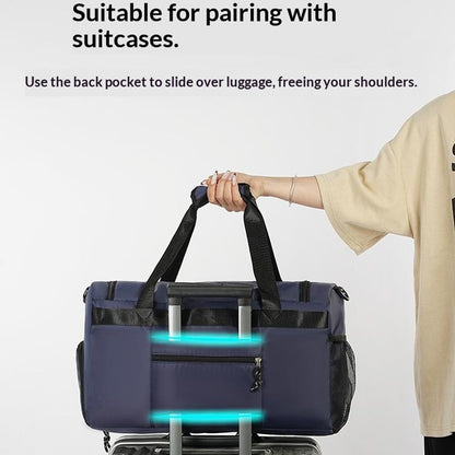 TC21.5 Large Capacity Nylon Duffel Bag Outdoor Travel Luggage Organizer Handbag with Shoe Compartment