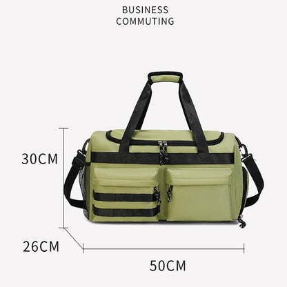 TC21.5 Large Capacity Nylon Duffel Bag Outdoor Travel Luggage Organizer Handbag with Shoe Compartment