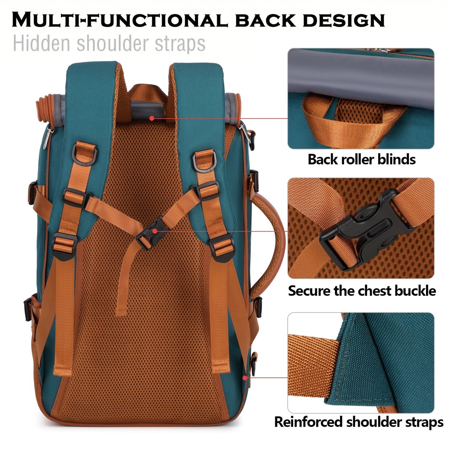 30L Large Capacity Shoulder Bag for 16 Inch Laptop Oxford Fabric Waterproof Travel Backpack