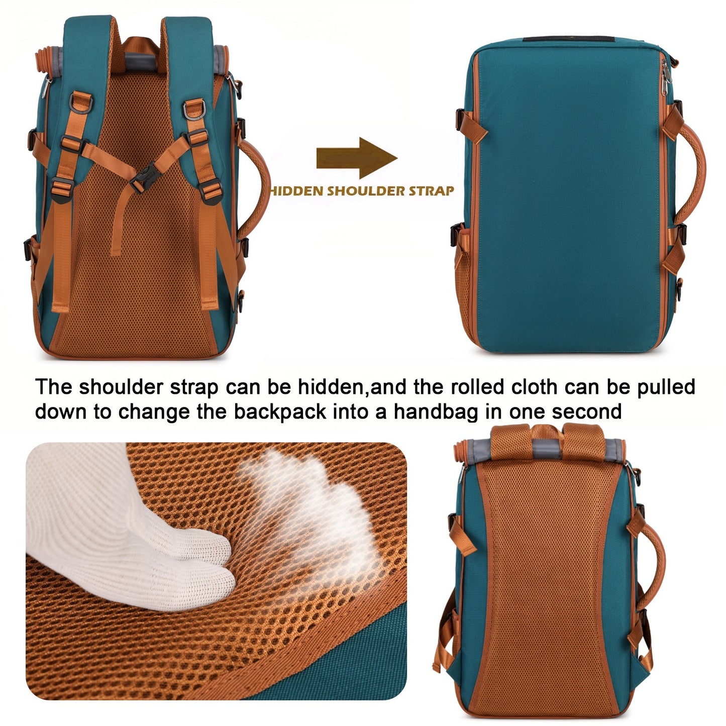30L Large Capacity Shoulder Bag for 16 Inch Laptop Oxford Fabric Waterproof Travel Backpack