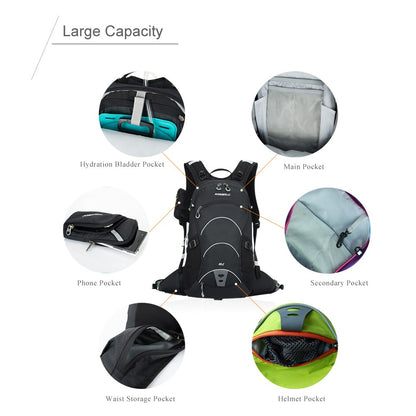 ANMEILU 1023Lightweight Sport Backpack 20L Travel Daypack with Helmet Net and Rain Cover for Women Men