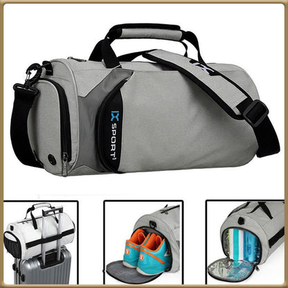OUTDOOR INOXTO Polyester Gym Bag Dry and Wet Depart Pocket Sports Duffle Short-Distance Trip Camping Tote Bag