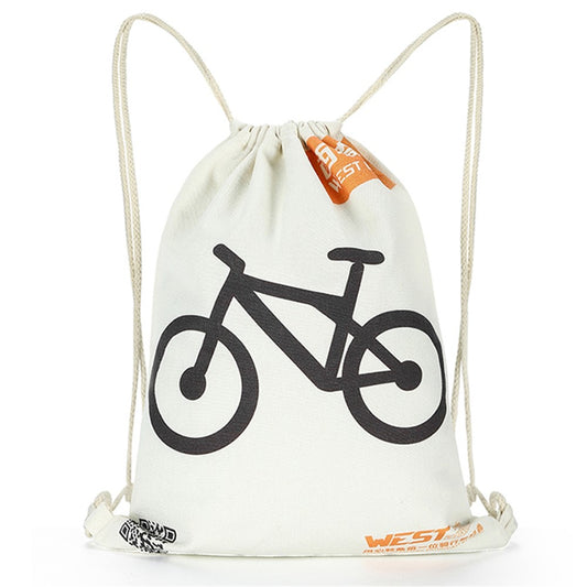 WEST BIKING YP0719392 Drawstring Cycling Backpack Outdoor Travel Polyester Cotton Backpack