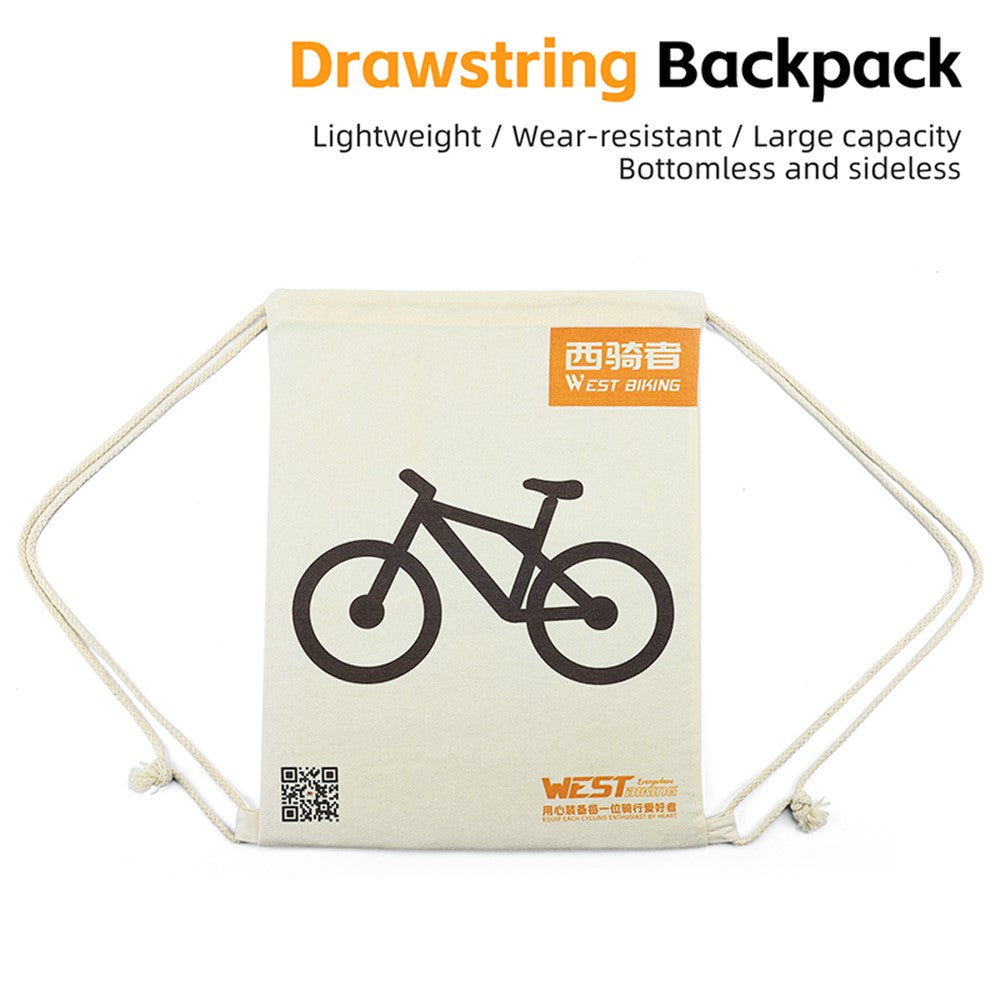 WEST BIKING YP0719392 Drawstring Cycling Backpack Outdoor Travel Polyester Cotton Backpack