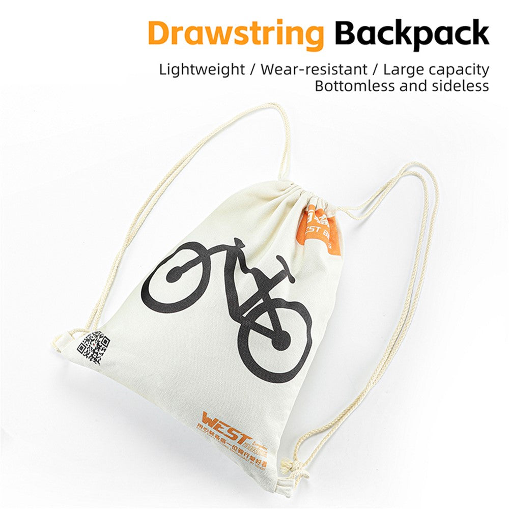 WEST BIKING YP0719392 Drawstring Cycling Backpack Outdoor Travel Polyester Cotton Backpack