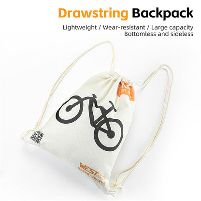 WEST BIKING YP0719392 Drawstring Cycling Backpack Outdoor Travel Polyester Cotton Backpack