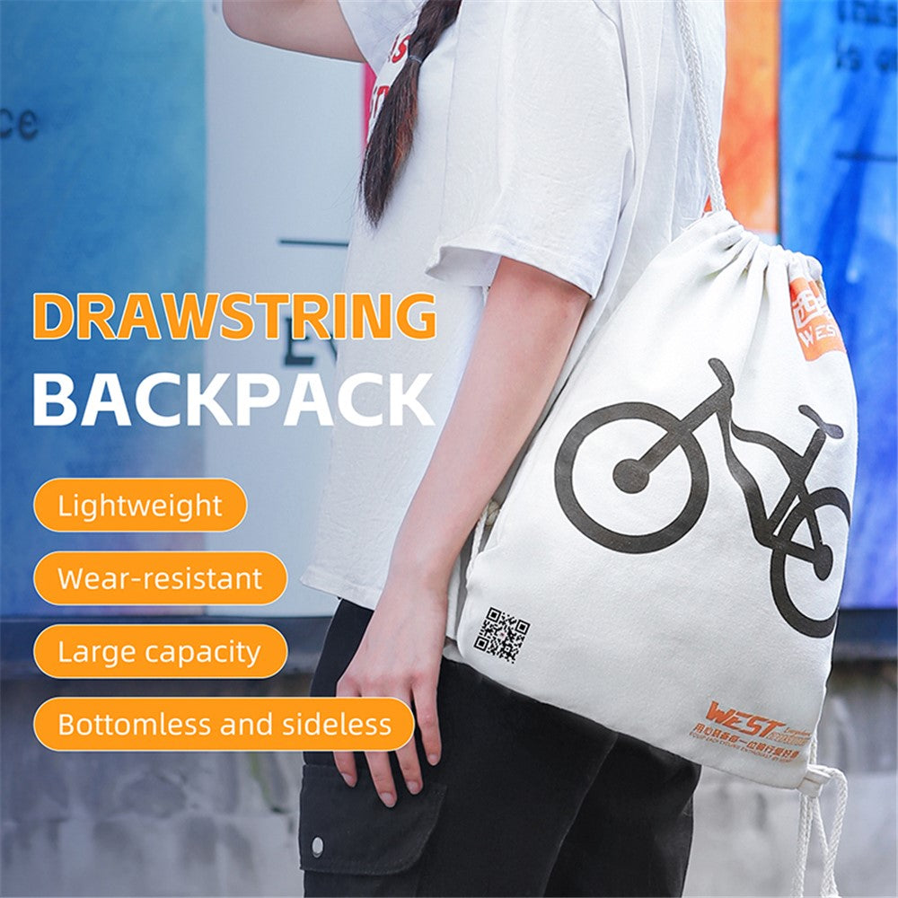 WEST BIKING YP0719392 Drawstring Cycling Backpack Outdoor Travel Polyester Cotton Backpack