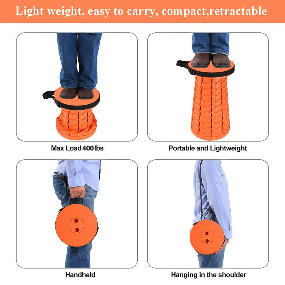 Outdoor Camping Fishing Folding Stool Portable Telescopic Chair with Shoulder Strap