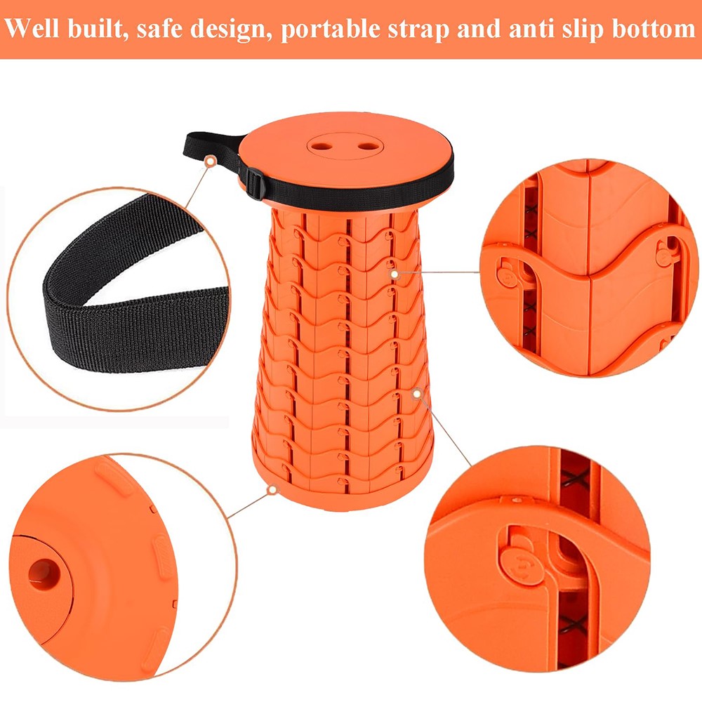 Outdoor Camping Fishing Folding Stool Portable Telescopic Chair with Shoulder Strap