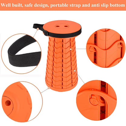 Outdoor Camping Fishing Folding Stool Portable Telescopic Chair with Shoulder Strap