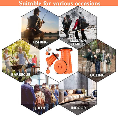 Outdoor Camping Fishing Folding Stool Portable Telescopic Chair with Shoulder Strap