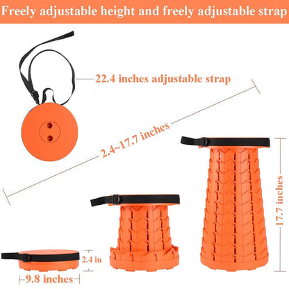 Outdoor Camping Fishing Folding Stool Portable Telescopic Chair with Shoulder Strap