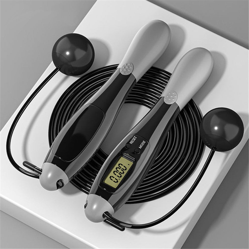 Dual Purpose Wired / Cordless Electronic Skipping Rope Gym Fitness Intelligent Skipping Rope with LCD Screen (with Cordless Ball)