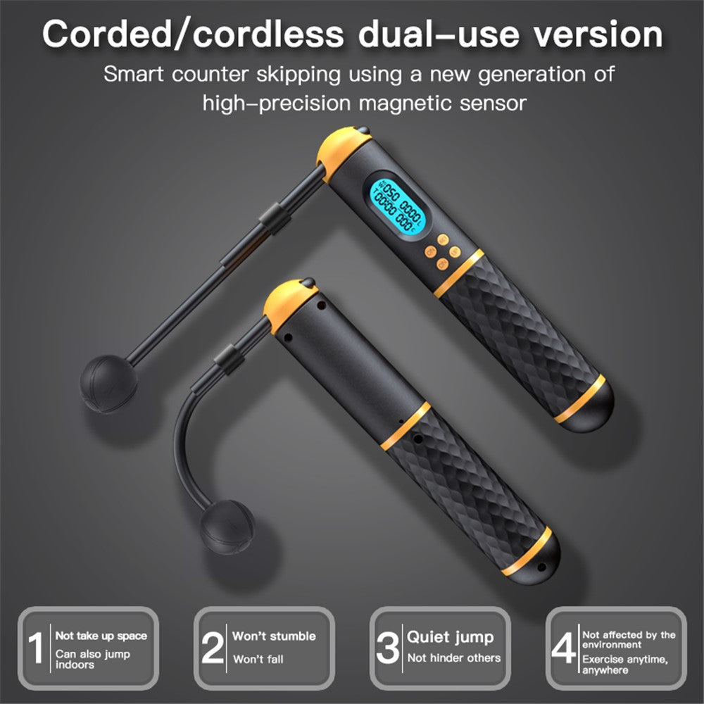 S08 Corded / Cordless Dual-use Jump Rope Intelligent Digital Display Weighted Skipping Pope