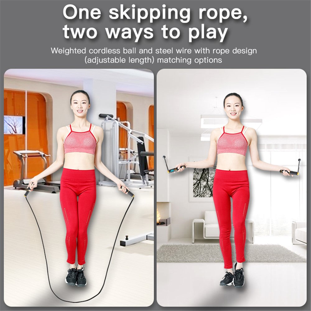 S08 Corded / Cordless Dual-use Jump Rope Intelligent Digital Display Weighted Skipping Pope