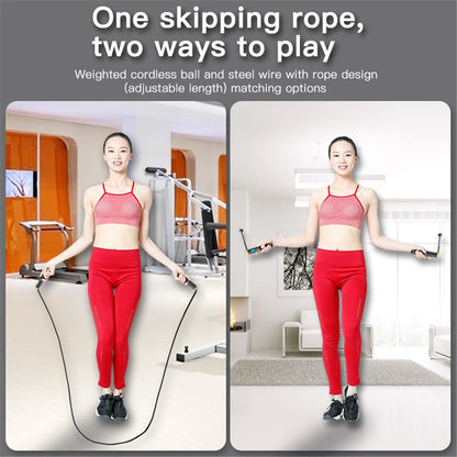 S08 Corded / Cordless Dual-use Jump Rope Intelligent Digital Display Weighted Skipping Pope