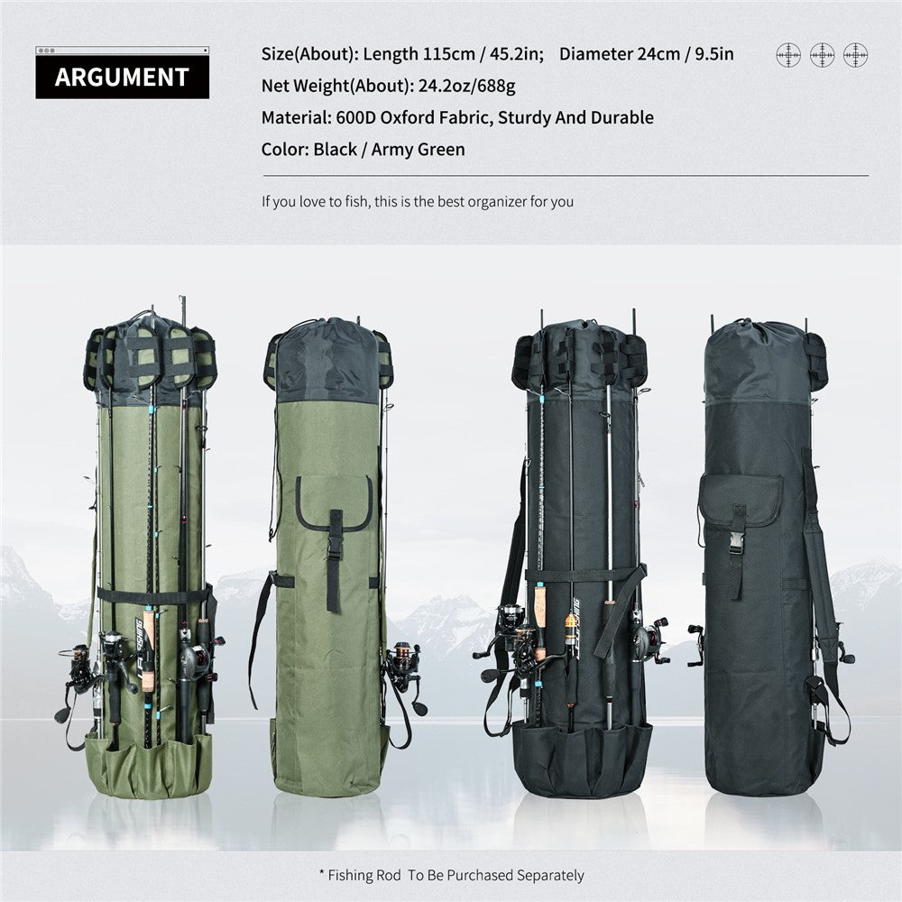 LEO 28260 Fishing Pole Single Shoulder Bag 600D Oxford Cloth Fishing Rod Carrying Bag
