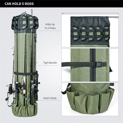 LEO 28260 Fishing Pole Single Shoulder Bag 600D Oxford Cloth Fishing Rod Carrying Bag