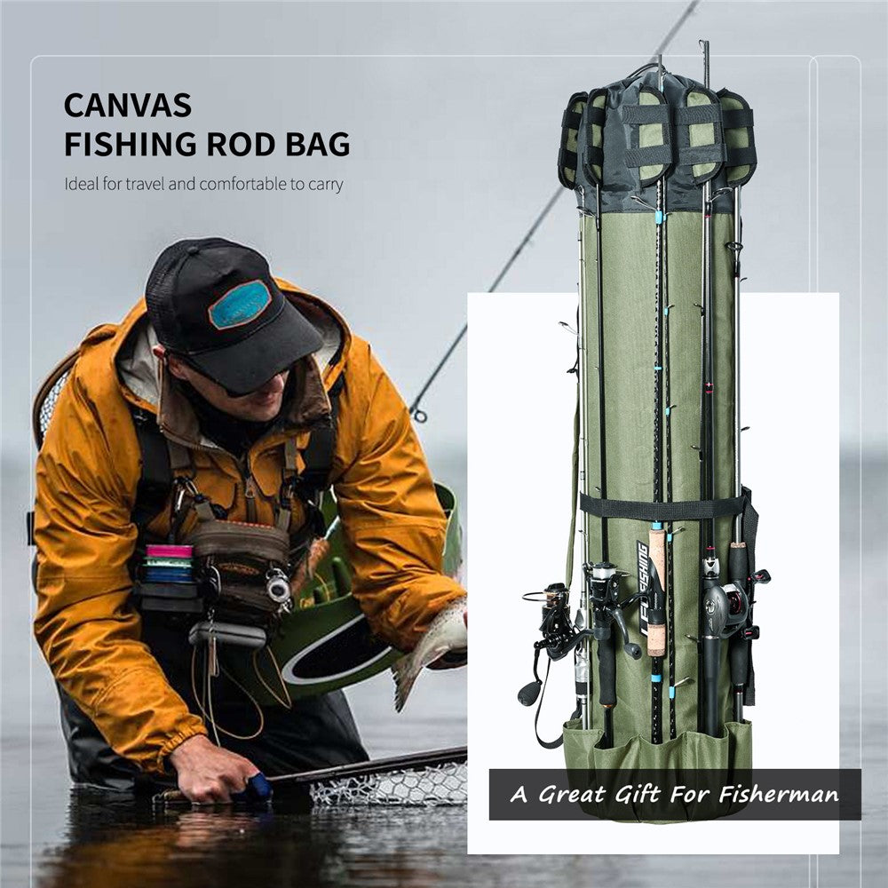 LEO 28260 Fishing Pole Single Shoulder Bag 600D Oxford Cloth Fishing Rod Carrying Bag