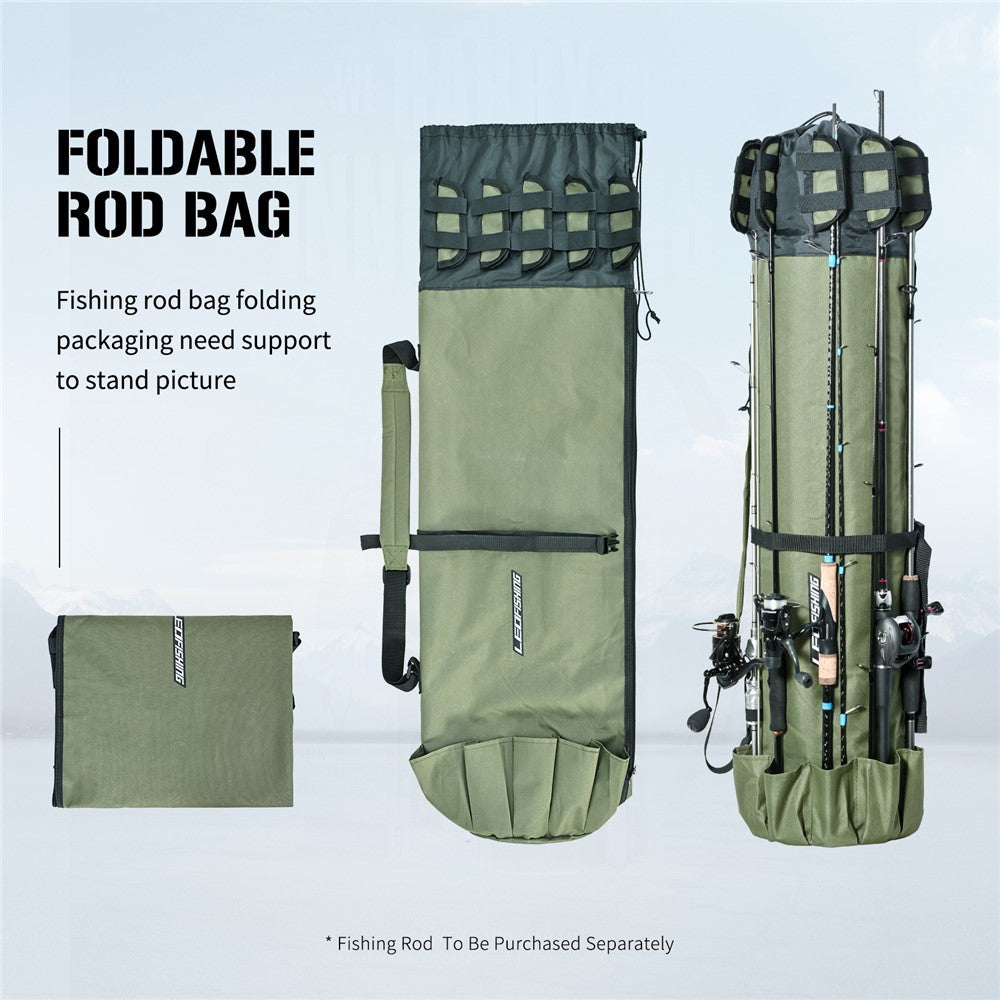 LEO 28260 Fishing Pole Single Shoulder Bag 600D Oxford Cloth Fishing Rod Carrying Bag