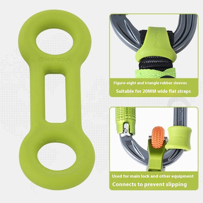 XINDA XD-PJ295 10Pcs Outdoor Rock Climbing Quick Draw Positioning Silicone Ring 8-Shape Rubber Sleeve