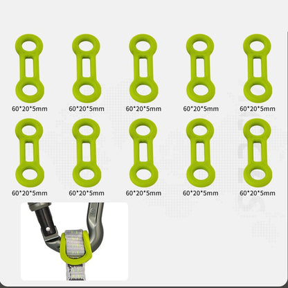 XINDA XD-PJ295 10Pcs Outdoor Rock Climbing Quick Draw Positioning Silicone Ring 8-Shape Rubber Sleeve