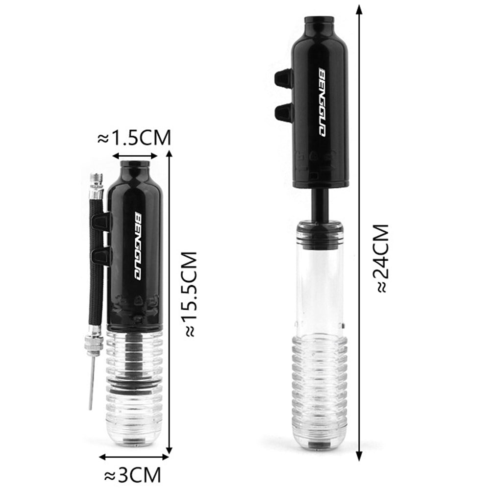 BENGGUO Portable Mini Air Pump for Soccer Basketball Volleyball Pool Toys Multi-Purpose Hand Inflator with Valve Adapters
