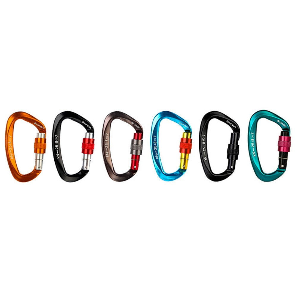 XINDA XD-Q9628 Heavy Duty 25KN Carabiner Clip D-Shape Rock Climbing Hanging Hook Fast Locking for Camping Hiking Outdoor Gym Hammock Dog Leash