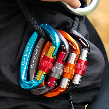 XINDA XD-Q9628 Heavy Duty 25KN Carabiner Clip D-Shape Rock Climbing Hanging Hook Fast Locking for Camping Hiking Outdoor Gym Hammock Dog Leash