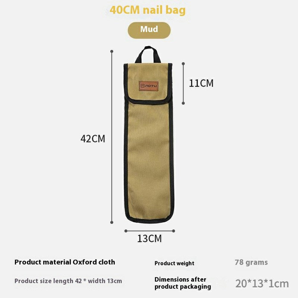 AOTU AT6943 40cm Tent Peg Oxford Cloth Storage Bag for Outdoor Camping Ground Nail Supplies
