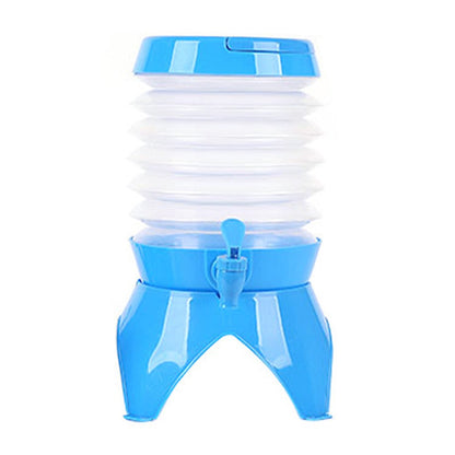 9.5L Outdoor Camping Travel Collapsible Water Storage Bucket Beer Beverage PP Container with Tap