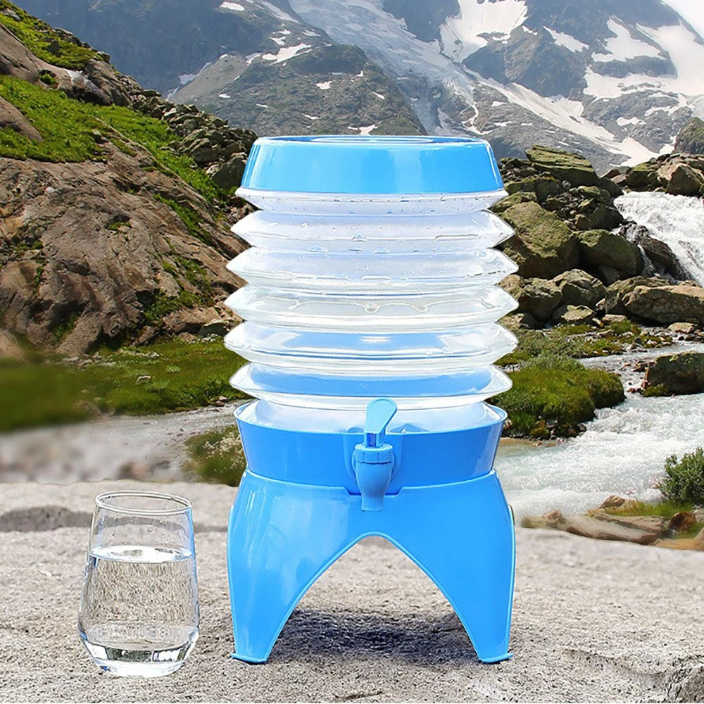 9.5L Outdoor Camping Travel Collapsible Water Storage Bucket Beer Beverage PP Container with Tap