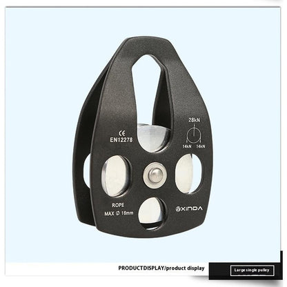 XINDA XD-8611 Large Rescue Pulley Aluminum-Magnesium Alloy Climbing Gear for Rappelling Zipline High Altitude Operations